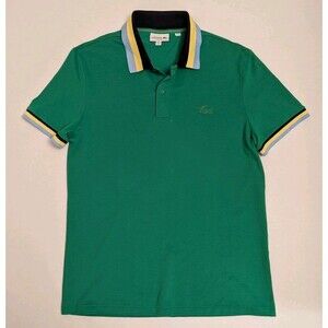 Lacoste Mens Short Sleeve Pique Slim Fit Caviar Croc Polo Shirt Sz L Preppy Chic